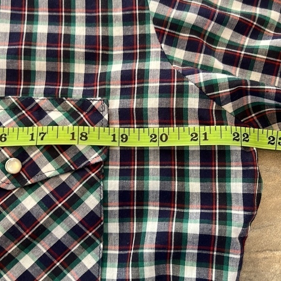Wrangler Vintage Pearl Snap Short Sleeve Western Shirt Size M Plaid Mens - Picture 4 of 9